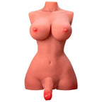 XISE - SCHÖNER LADYBOY-WEIBLICHER TORSO MIT DILDO MIT VIBRATION UND STOSS 49 CM - Vanelion Paradise