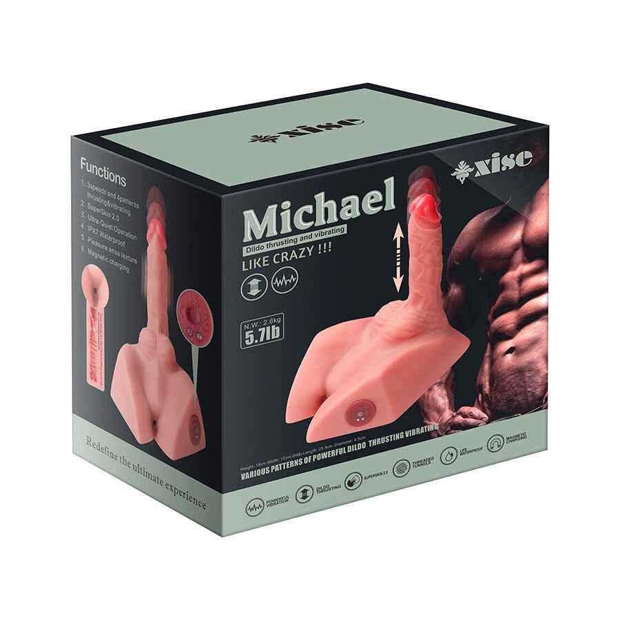 XISE - MICHAEL REALISTISCHER DILDO UND ANUS-MASTURBATOR MIT STOSSFUNKTION 15 CM - Vanelion Paradise