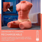 XISE - JASON HALBKÖRPER REALISTISCHER MÄNNLICHER TORSO MIT STOSS UND VIBRATION 55 CM - Vanelion Paradise