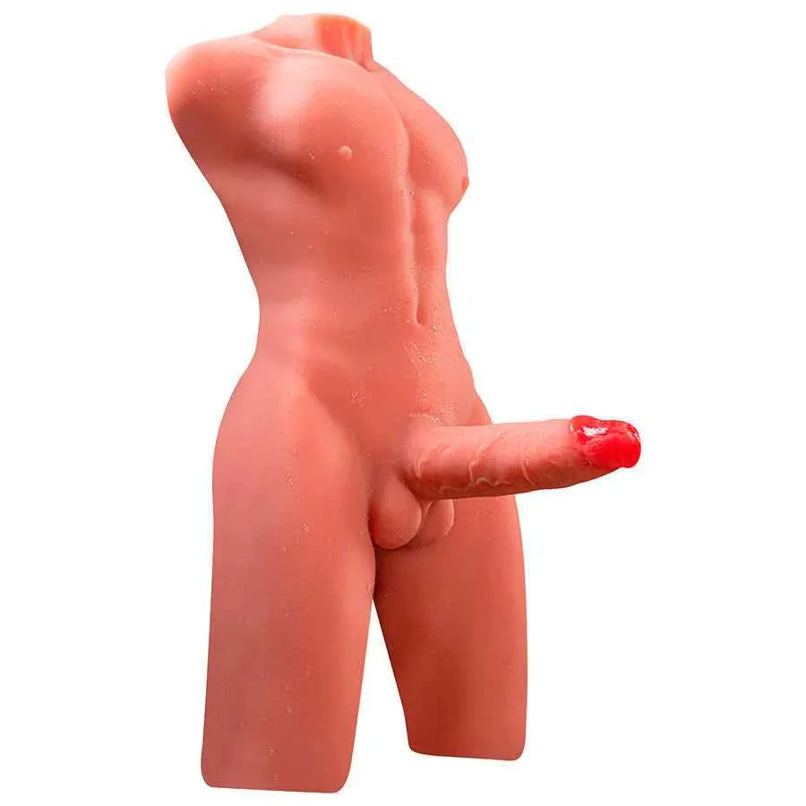 XISE - JASON HALBKÖRPER REALISTISCHER MÄNNLICHER TORSO MIT STOSS UND VIBRATION 55 CM - Vanelion Paradise