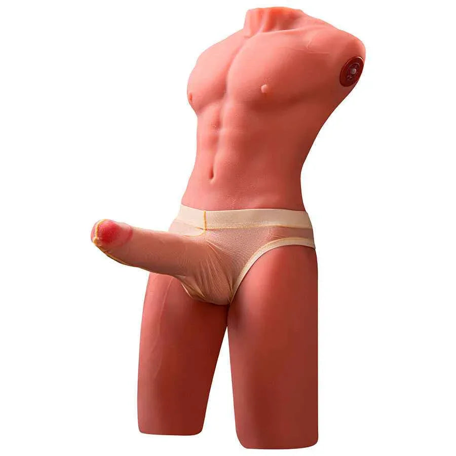 XISE - JASON HALBKÖRPER REALISTISCHER MÄNNLICHER TORSO MIT STOSS UND VIBRATION 55 CM - Vanelion Paradise