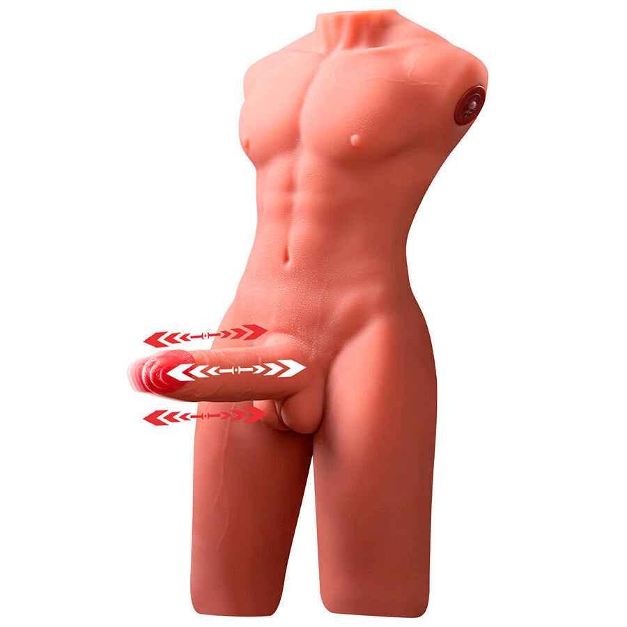 XISE - JASON HALBKÖRPER REALISTISCHER MÄNNLICHER TORSO MIT STOSS UND VIBRATION 55 CM - Vanelion Paradise