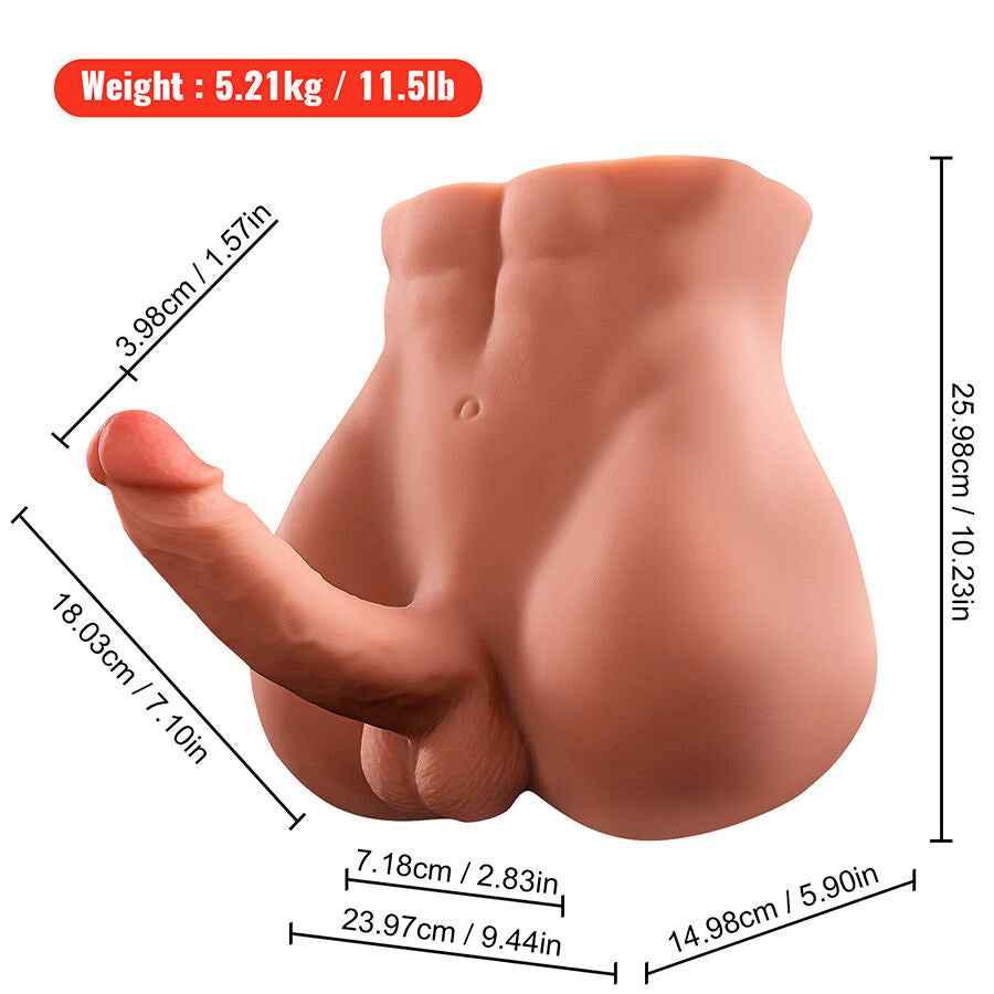 XISE - BERTLETT DILDO ASS REALISTISCHER DILDO UND ANUS-MASTURBATOR VORDERE POSITION MIT STOSS 18 CM - Vanelion Paradise