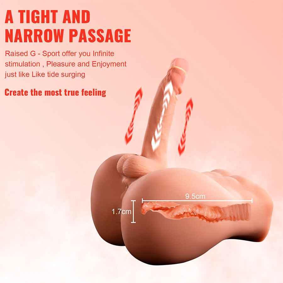 XISE - BERTLETT DILDO ASS REALISTISCHER DILDO UND ANUS-MASTURBATOR VORDERE POSITION MIT STOSS 18 CM - Vanelion Paradise