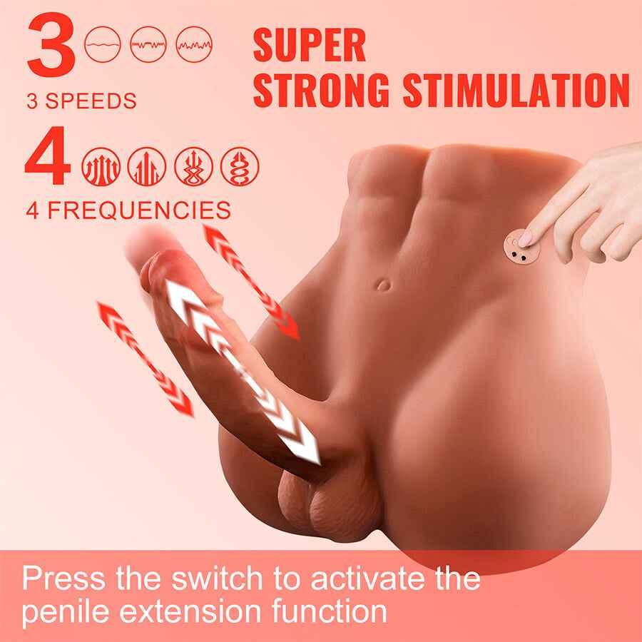 XISE - BERTLETT DILDO ASS REALISTISCHER DILDO UND ANUS-MASTURBATOR VORDERE POSITION MIT STOSS 18 CM - Vanelion Paradise