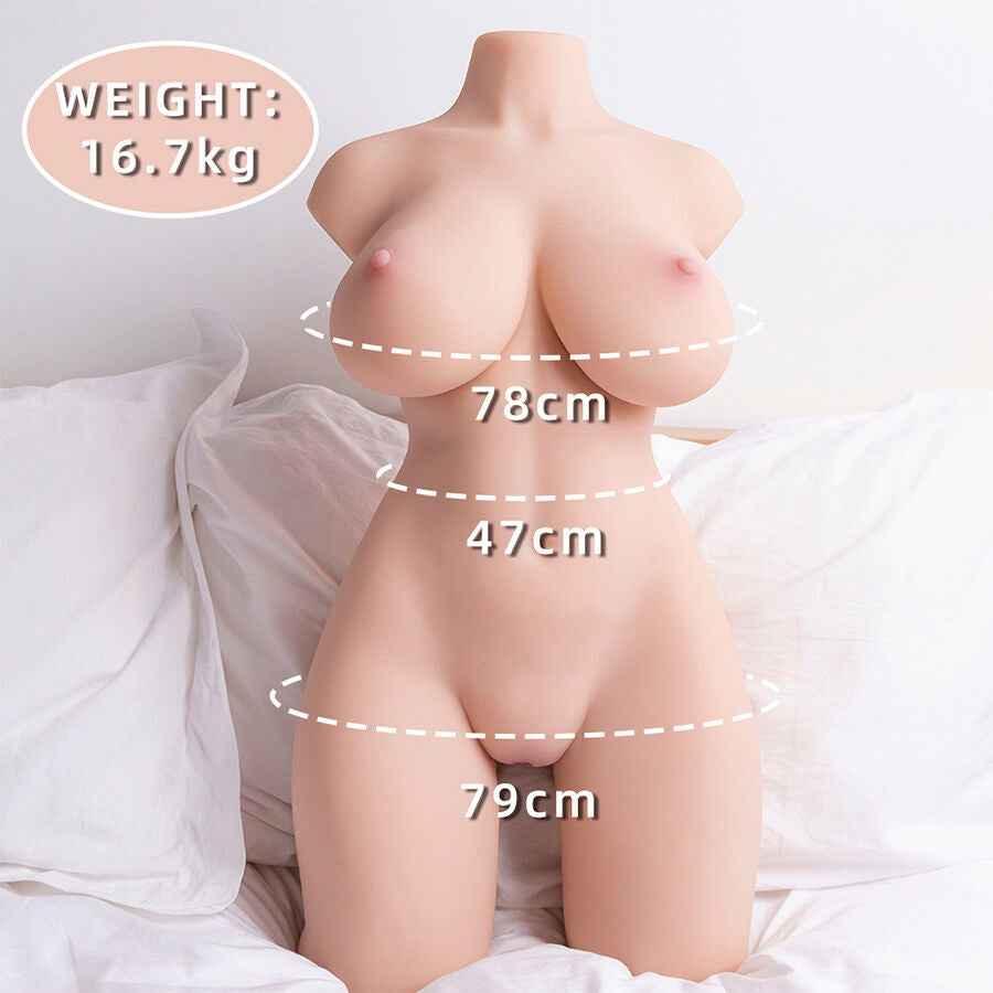 XISE - ORGANISIERTER, REALISTISCHER WEIBLICHER TORSO MIT STOSSENDER 71 CM - Vanelion Paradise