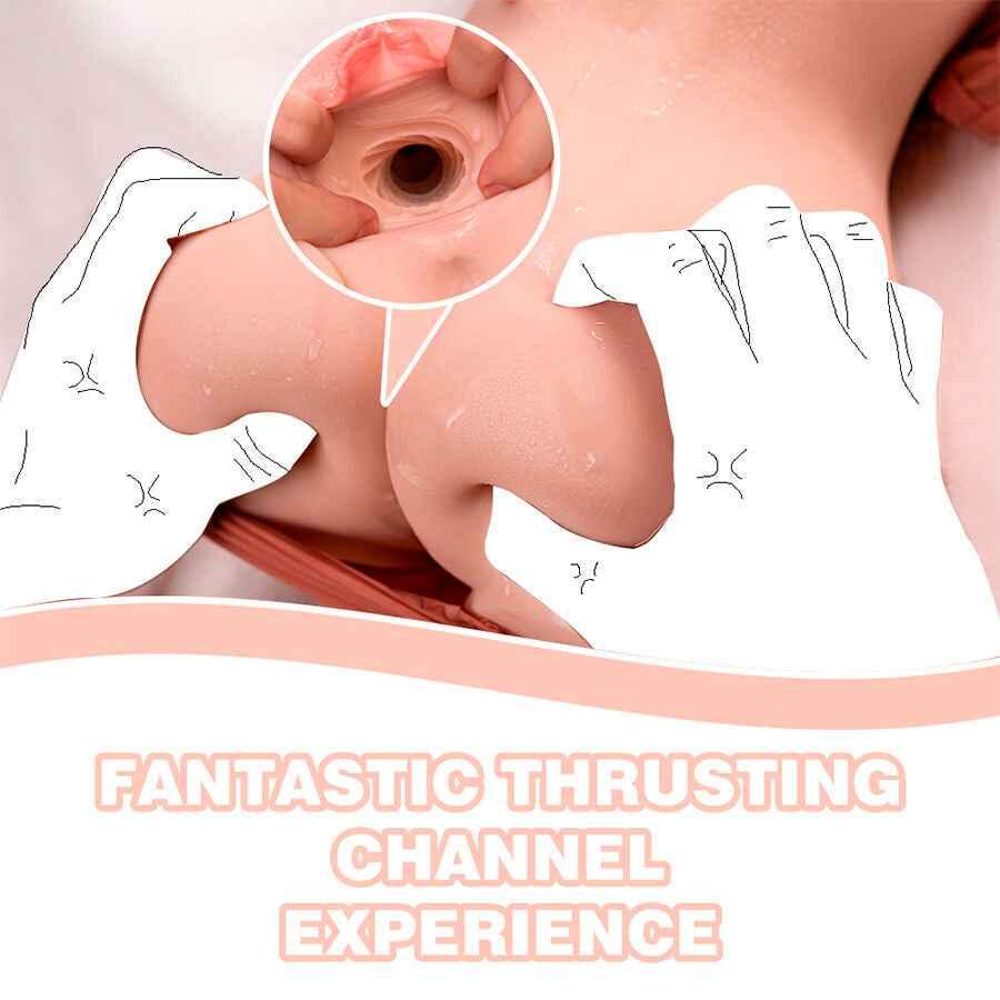 XISE - KLEINER STOSSENDER REALISTISCHER TORSO MIT WEIBLICHER VIBRATION 40 CM - Vanelion Paradise