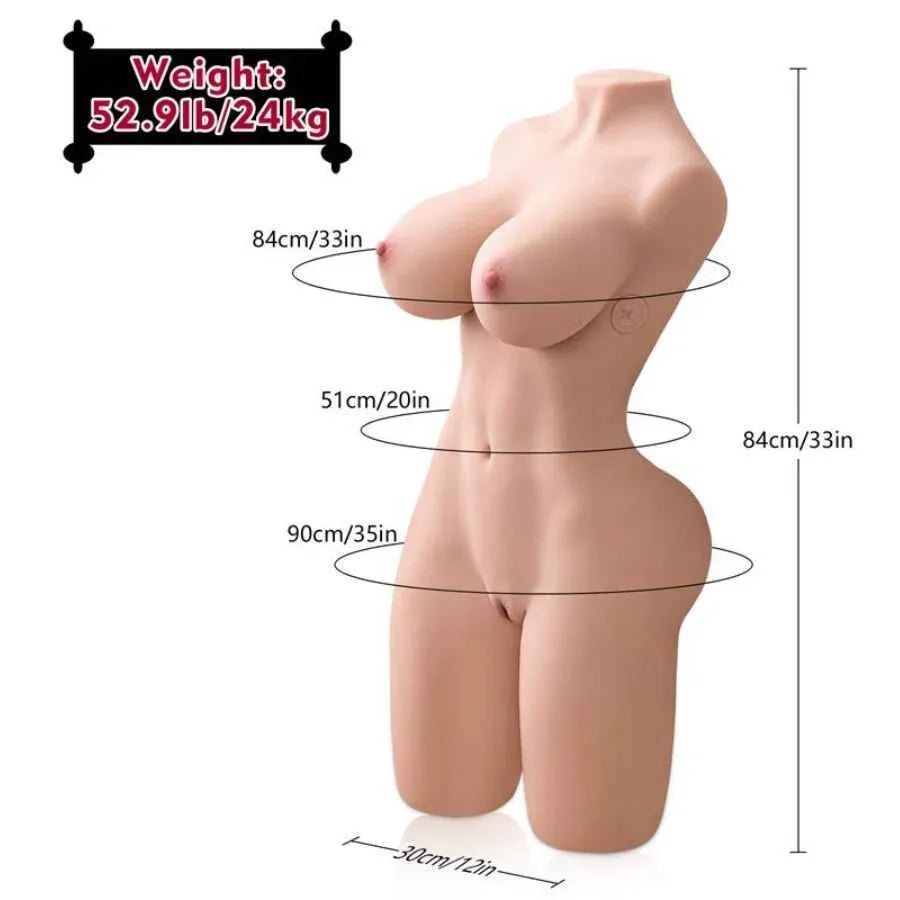 XISE - ERICA STOSSENDER REALISTISCHER TORSO MIT WEIBLICHER VIBRATION 84 CM - Vanelion Paradise