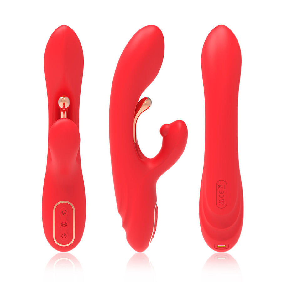 ARMONY - G-PUNKT- UND KLITORIS-STIMULATOR-VIBRATOR MIT OSZILLIERENDER ZUNGE ROT