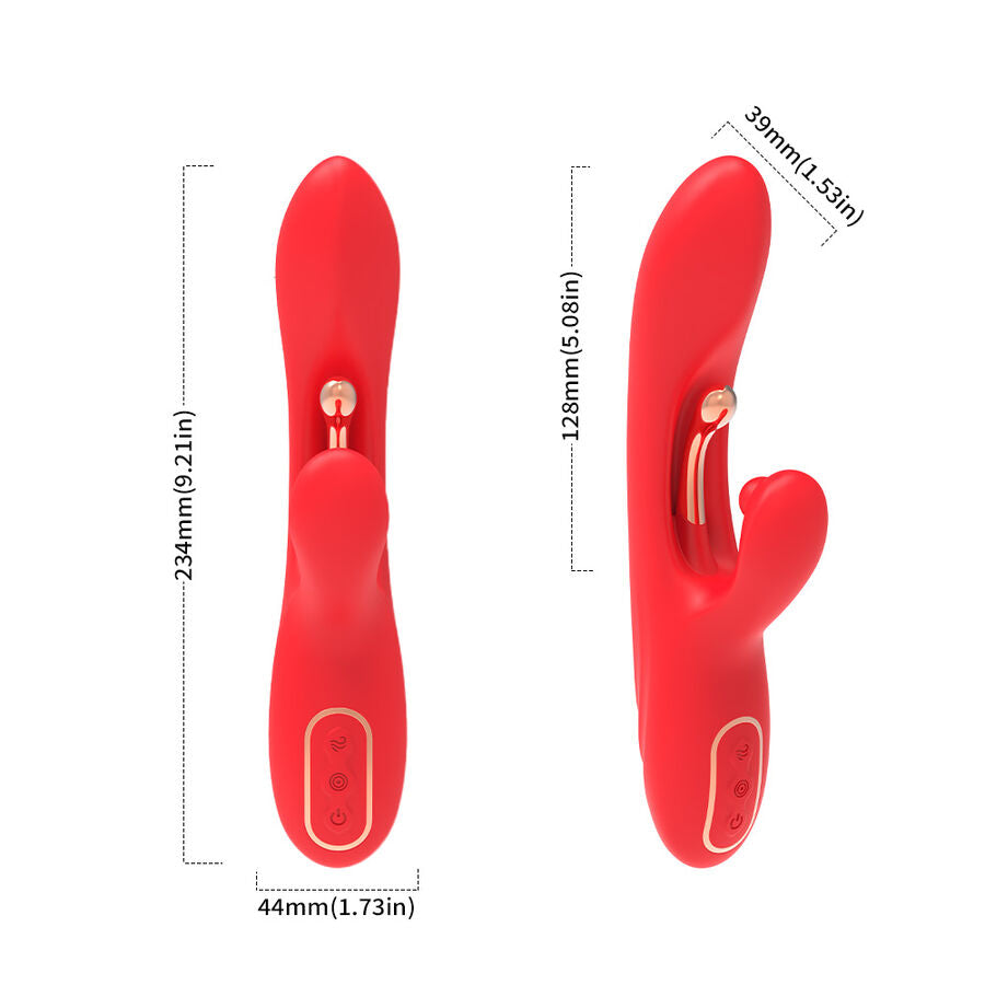 ARMONY - G-PUNKT- UND KLITORIS-STIMULATOR-VIBRATOR MIT OSZILLIERENDER ZUNGE ROT
