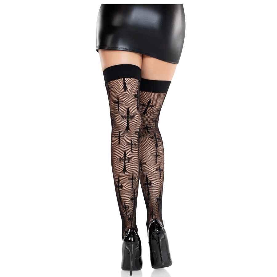 LEG AVENUE - WORSHIP ME SPITZENSTRÜMPFE SCHWARZ - Vanelion Paradise