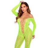 LEG AVENUE - BODYSTOCKING MIT OHNE SCHRITT EXOTIC SNAKE LACE NEONGRÜN - Vanelion Paradise