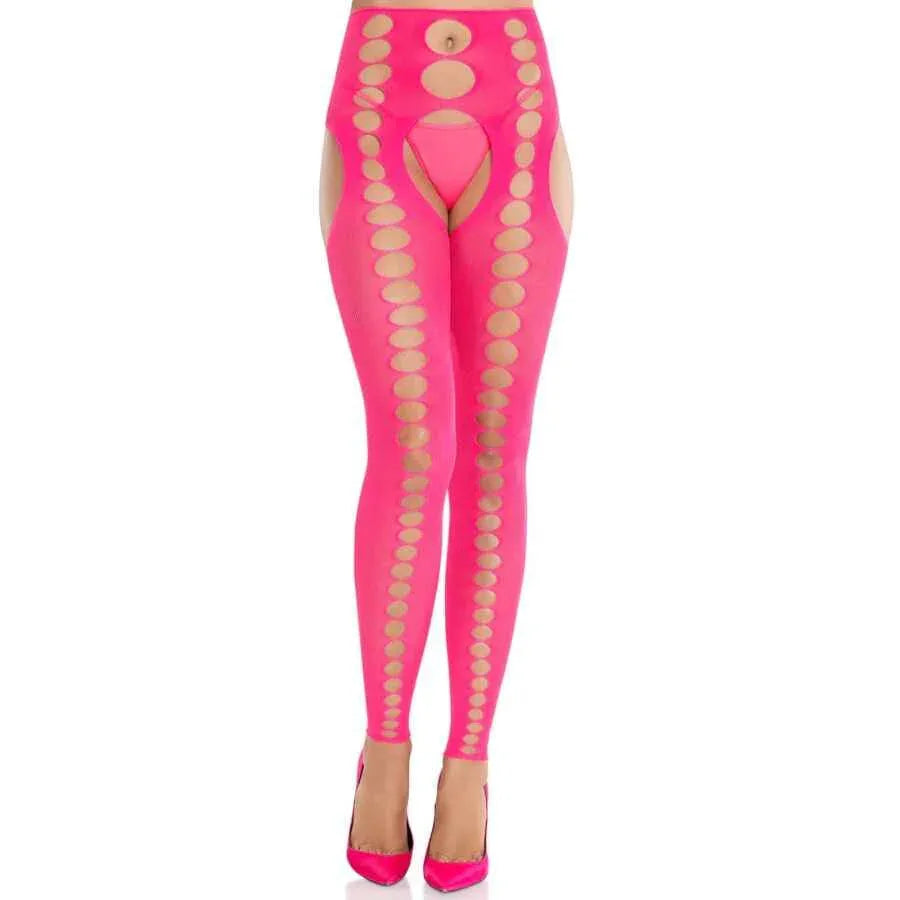 LEG AVENUE - TRÄGERLOSE UND NAHTLOSE BLICKDICHTE STRÜMPFE NEON PINK - Vanelion Paradise