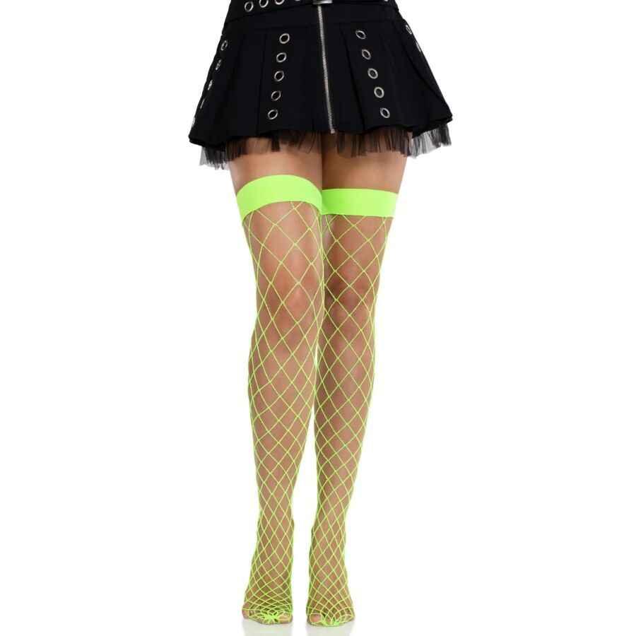LEG AVENUE - BREITE NETZSTRUMPFHOSEN NEONGRÜN - Vanelion Paradise