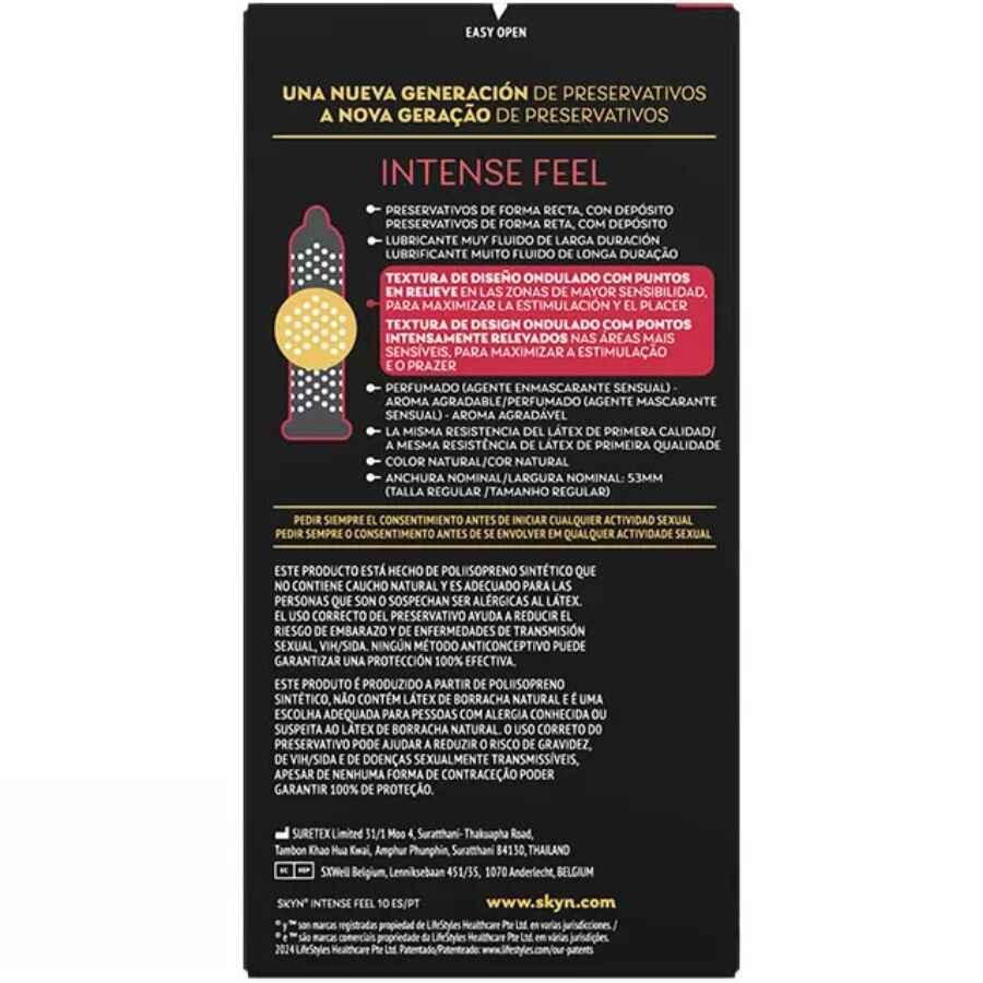 SKYN - KONDOM MIT INTENSIVEM GEFÜHL UND STRUKTURIERTEM WELLENDESIGN, 10 EINHEITEN - Vanelion Paradise