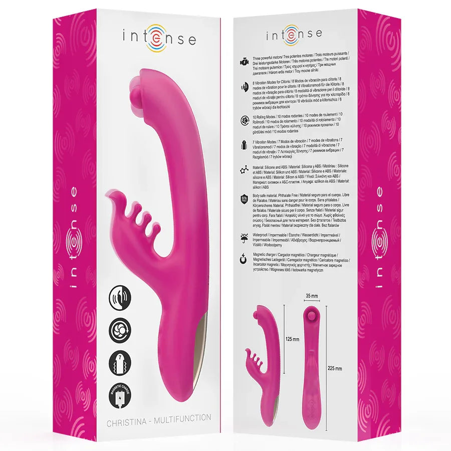 INTENSE - CHRISTINA MULTIFUNKTIONS-RABBIT-VIBRATOR 22,5 CM ROSA - Vanelion Paradise