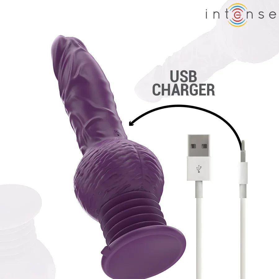 INTENSE - TATUM MULTIFUNKTIONSVIBRATOR MIT AUF- UND ABVIBRATION 24 CM LILA - Vanelion Paradise