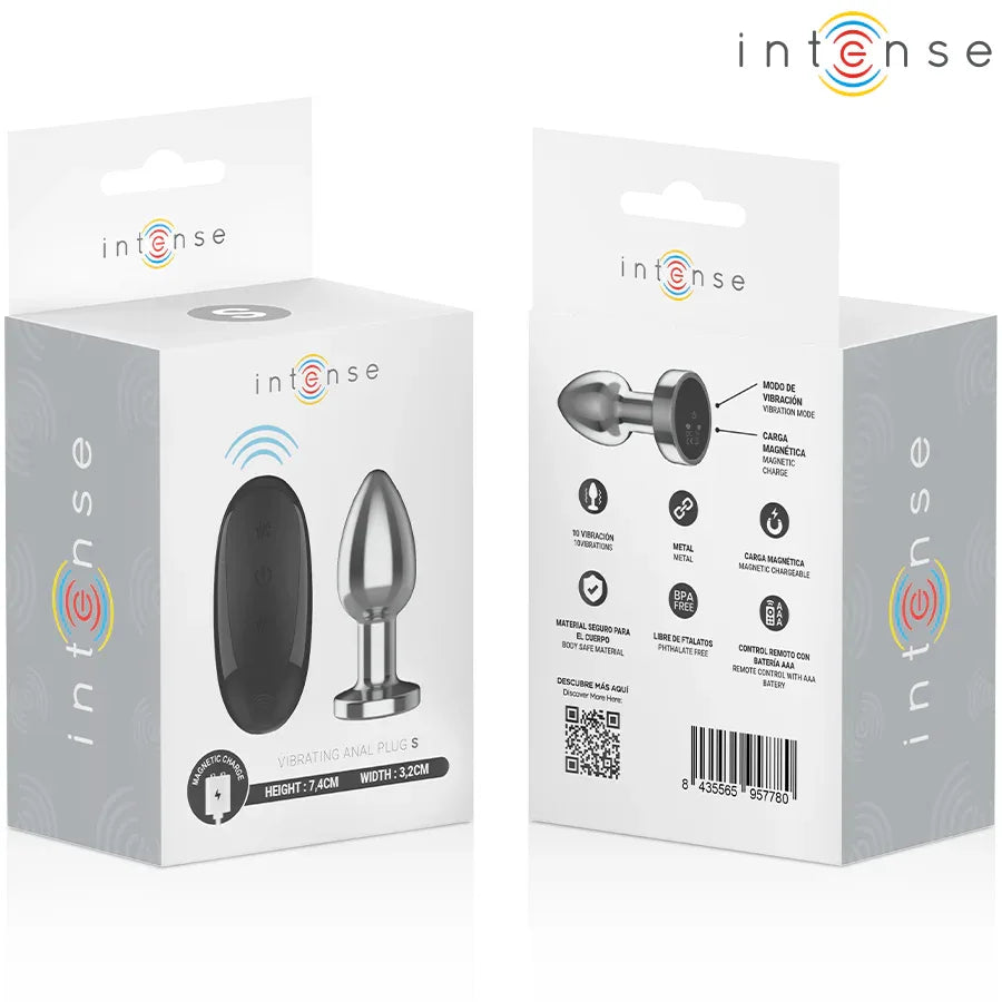 INTENSE - ANAL PLUG 10 VIBRATIONEN METALL MIT FERNBEDIENUNG S - Vanelion Paradise