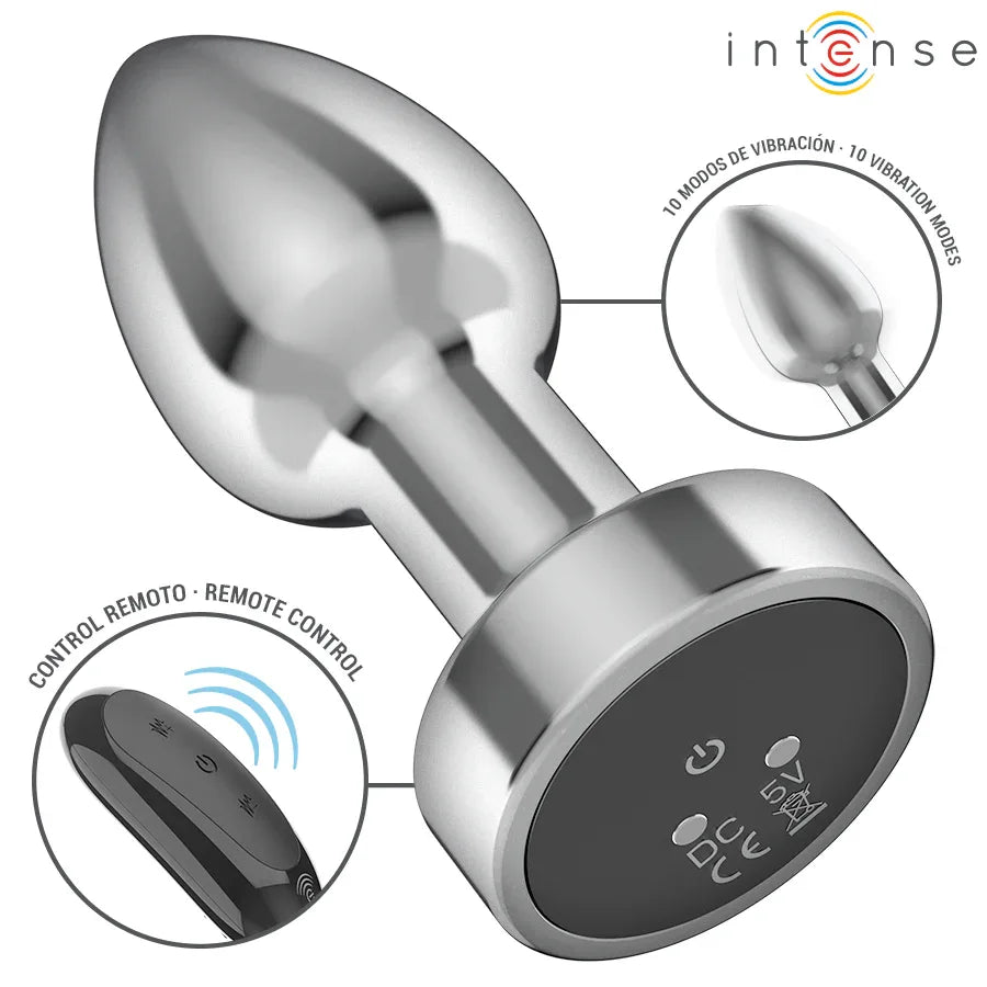INTENSE - ANAL PLUG 10 VIBRATIONEN METALL MIT FERNBEDIENUNG S - Vanelion Paradise