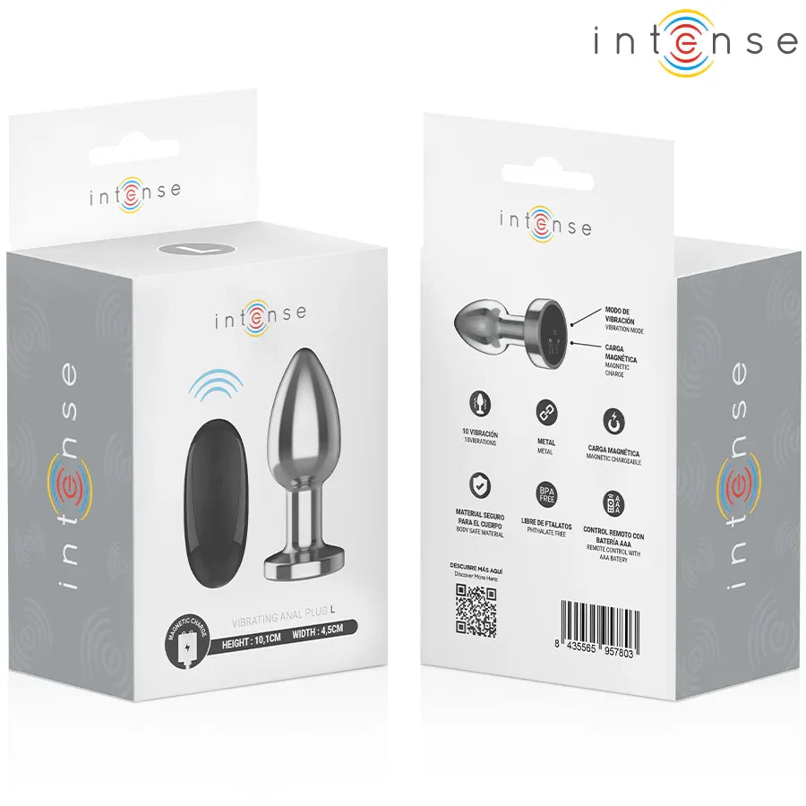 INTENSE - ANAL PLUG 10 VIBRATIONEN METALL MIT FERNBEDIENUNG L - Vanelion Paradise