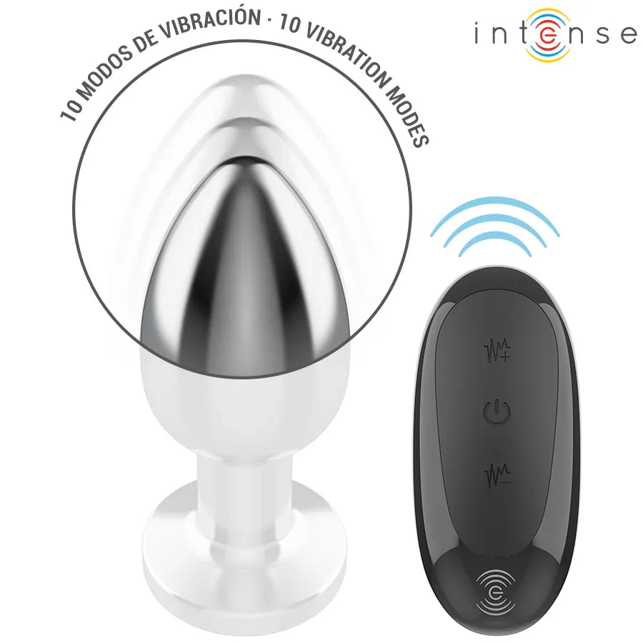 INTENSE - ANAL PLUG 10 VIBRATIONEN METALL MIT FERNBEDIENUNG L - Vanelion Paradise