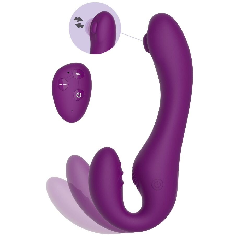 Xocoon Strapless Strap-On Pulse Vibe Paarvibrator in Lila – Produktansicht 8