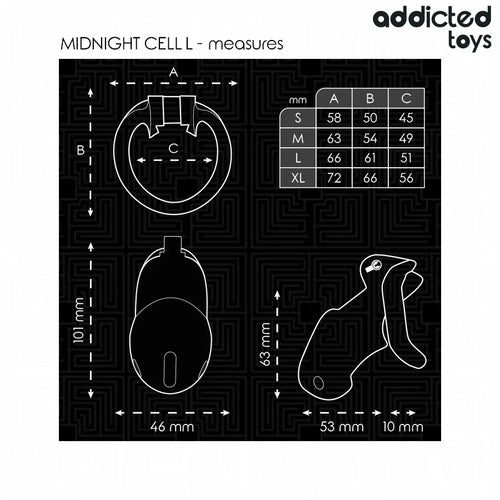 ADDICTED TOYS LOCKED - MINDNIGHT CELL PENISKÄFIG GRÖSSE L - Vanelion Paradise