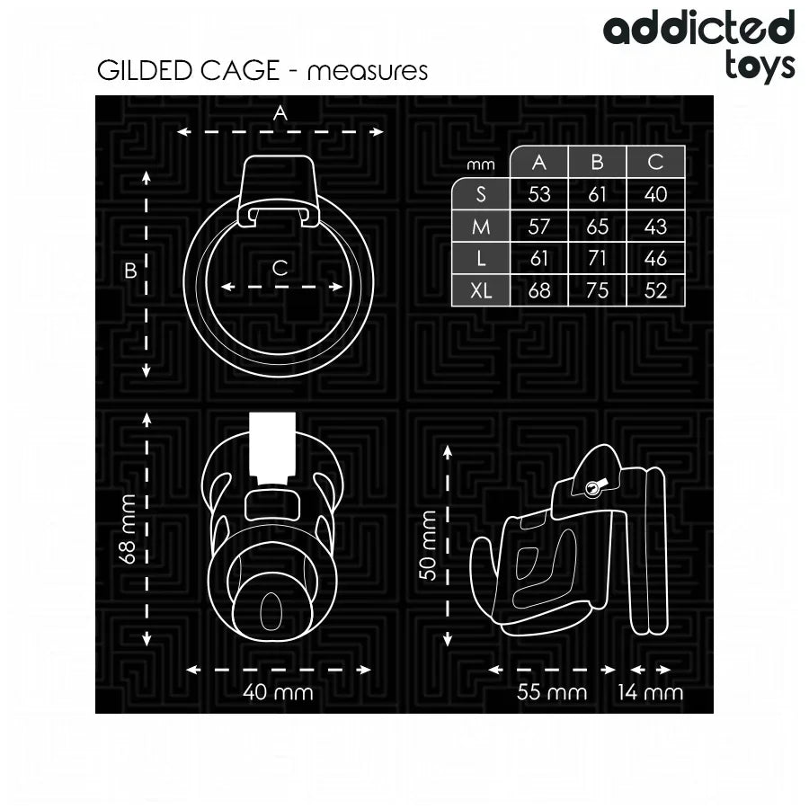 ADDICTED TOYS LOCKED - GILDEN CAGE PENISKÄFIG 8,5 CM - Vanelion Paradise