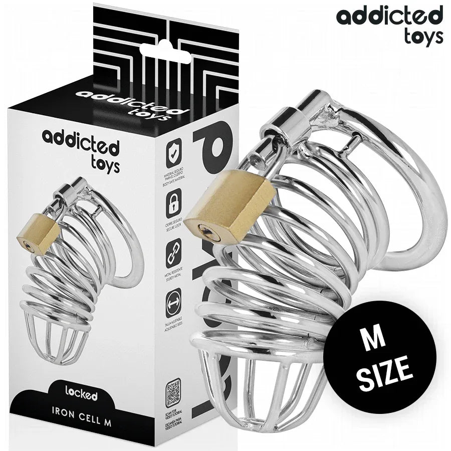ADDICTED TOYS LOCKED - IRON CELL METALL-PENISKÄFIG GRÖSSE M - Vanelion Paradise