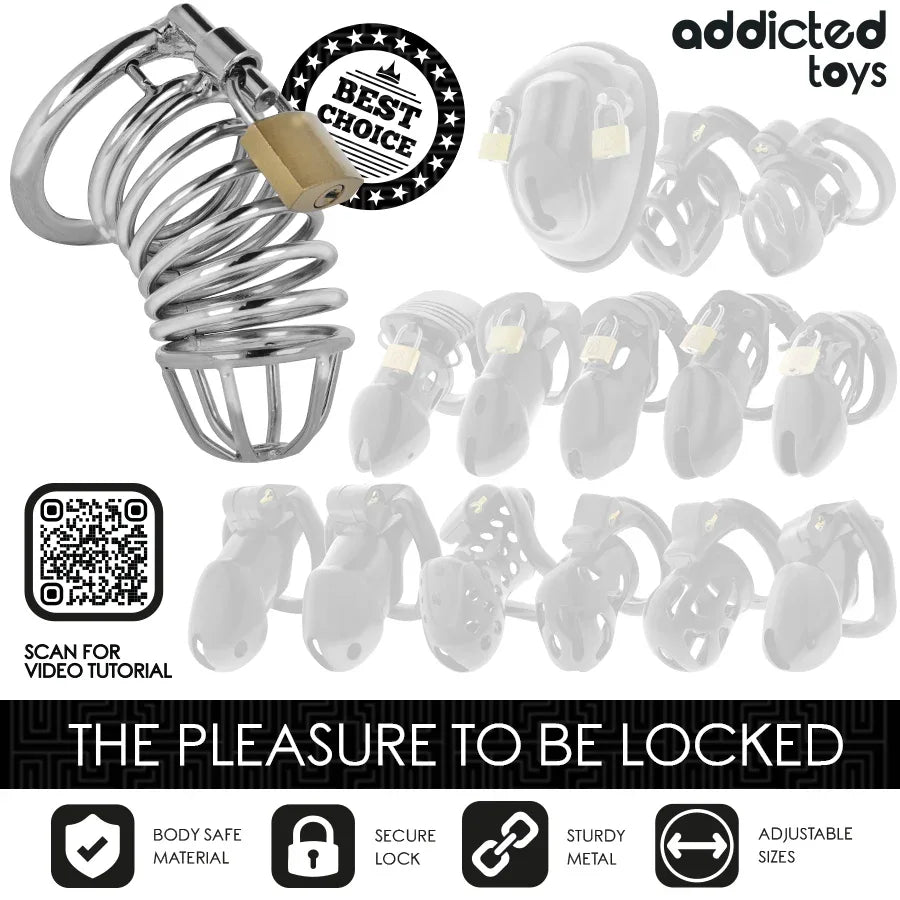 ADDICTED TOYS LOCKED - IRON CELL METALL-PENISKÄFIG GRÖSSE M - Vanelion Paradise