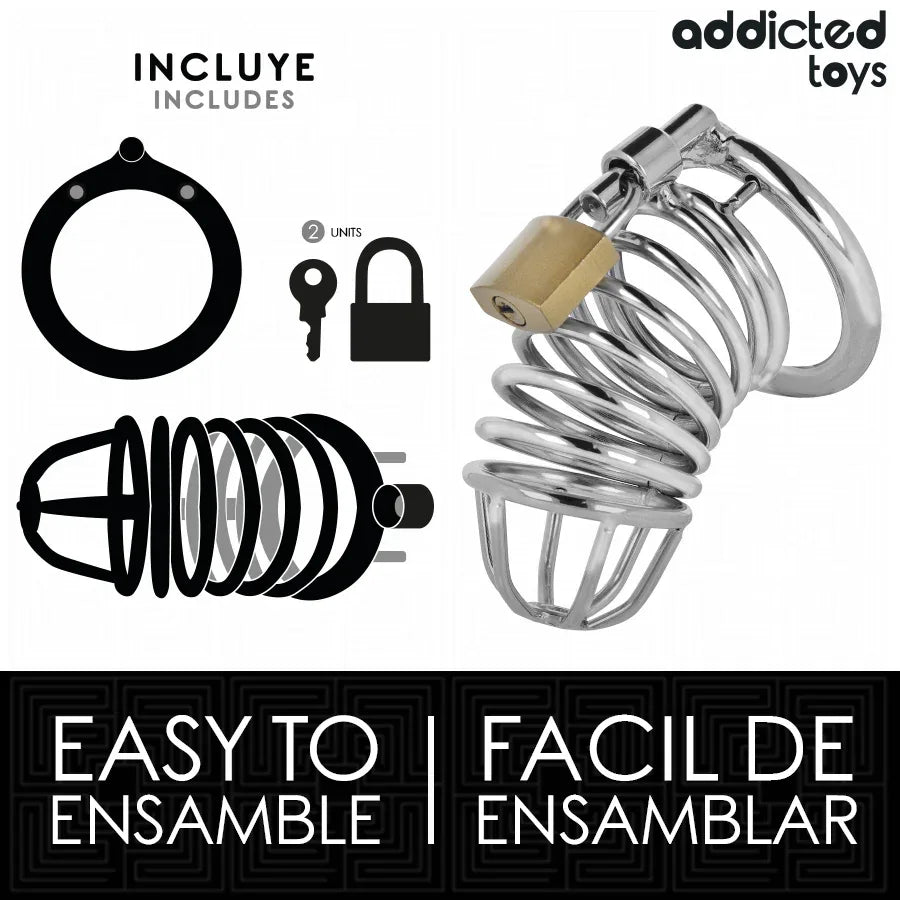 ADDICTED TOYS LOCKED - IRON CELL METALL-PENISKÄFIG GRÖSSE M - Vanelion Paradise