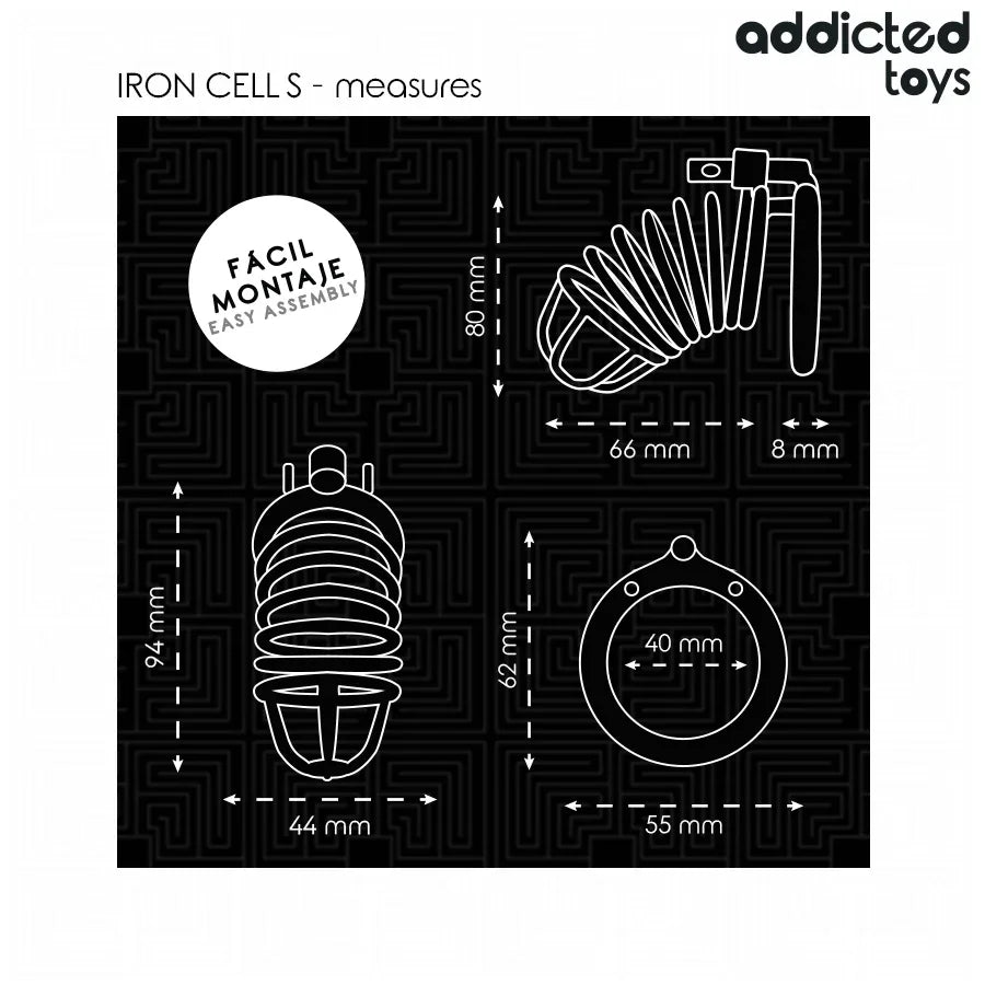 ADDICTED TOYS LOCKED - IRON CELL METALL-PENISKÄFIG 4 CM GRÖSSE S - Vanelion Paradise