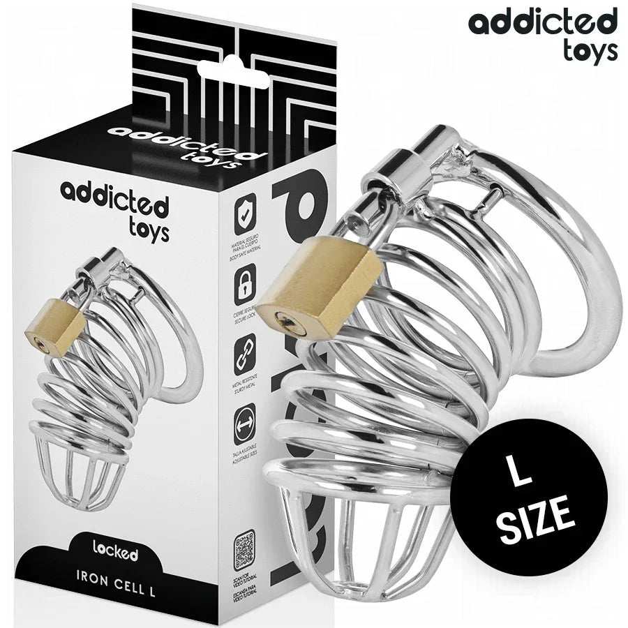 ADDICTED TOYS LOCKED - IRON CELL METALL-PENISKÄFIG 5 CM GRÖSSE L - Vanelion Paradise