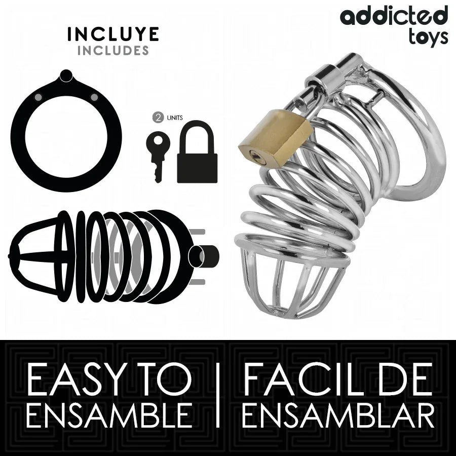 ADDICTED TOYS LOCKED - IRON CELL METALL-PENISKÄFIG 5 CM GRÖSSE L - Vanelion Paradise