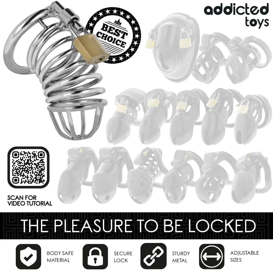 ADDICTED TOYS LOCKED - IRON CELL METALL-PENISKÄFIG 5 CM GRÖSSE L - Vanelion Paradise