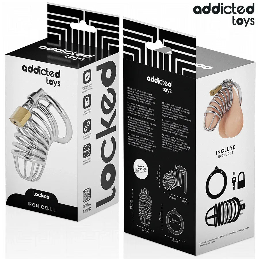 ADDICTED TOYS LOCKED - IRON CELL METALL-PENISKÄFIG 5 CM GRÖSSE L - Vanelion Paradise