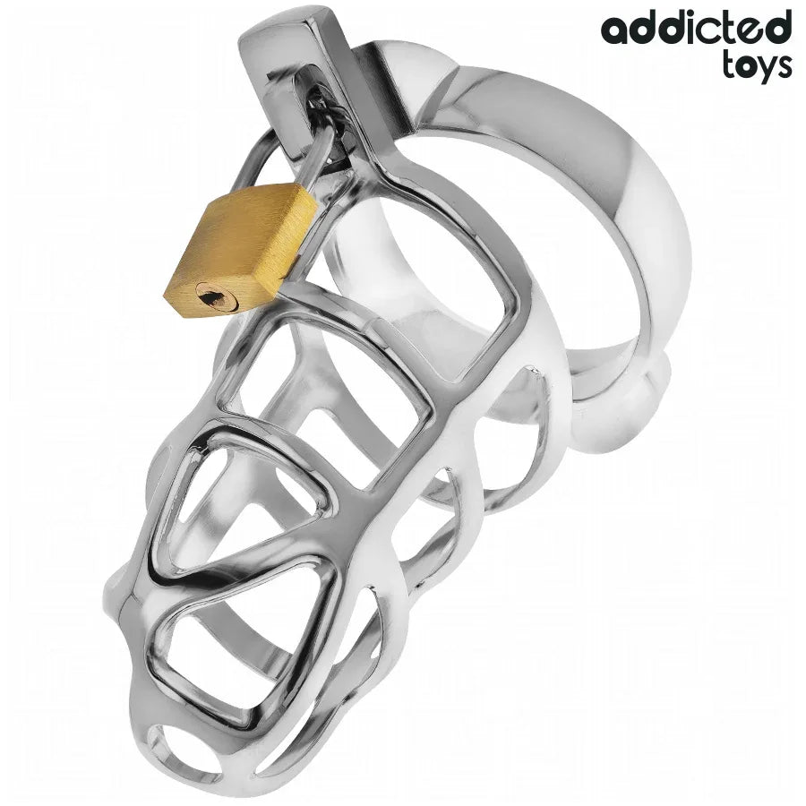 ADDICTED TOYS LOCKED - SILBERNER PENISKÄFIG AUS METALL, GRÖSSE S - Vanelion Paradise
