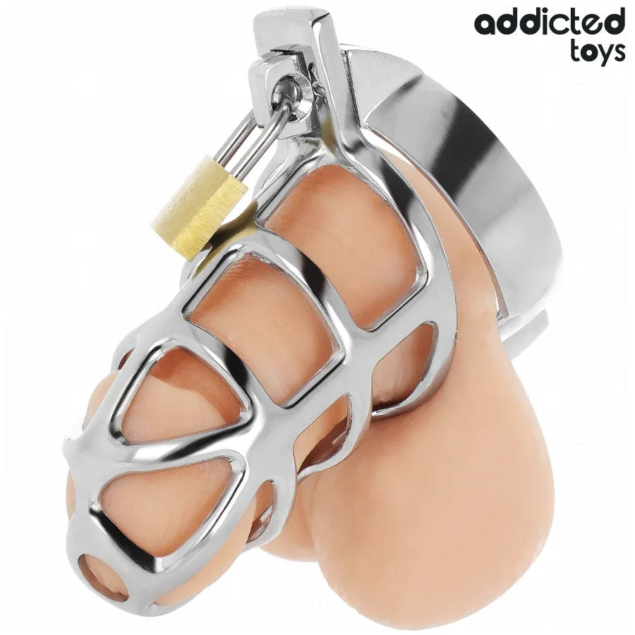 ADDICTED TOYS LOCKED - SILBERNER PENISKÄFIG AUS METALL, GRÖSSE S - Vanelion Paradise