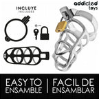 ADDICTED TOYS LOCKED - SILBERNER PENISKÄFIG AUS METALL, GRÖSSE S - Vanelion Paradise
