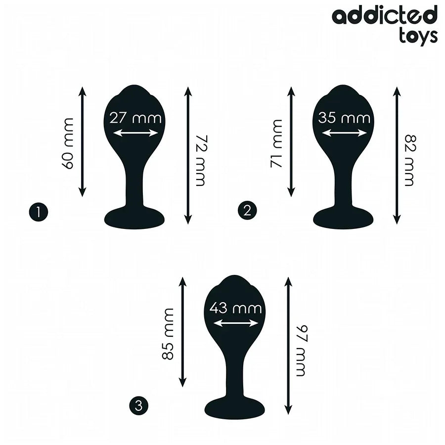ADDICTED TOYS - 3ER-SET ANALPLUG MIT JUWEL - Vanelion Paradise