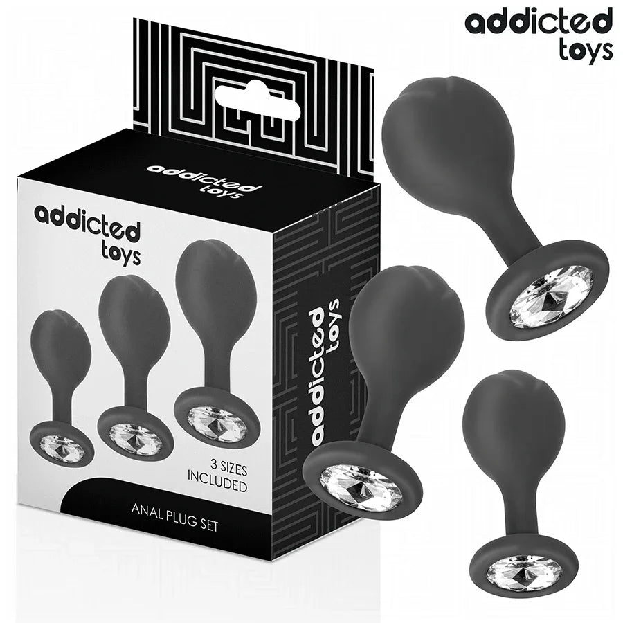ADDICTED TOYS - 3ER-SET ANALPLUG MIT JUWEL - Vanelion Paradise