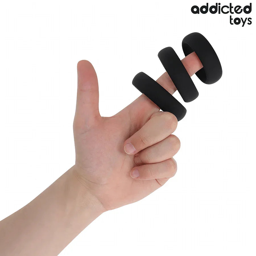 ADDICTED TOYS - SET AUS FLACHEN SILIKONRINGEN - Vanelion Paradise