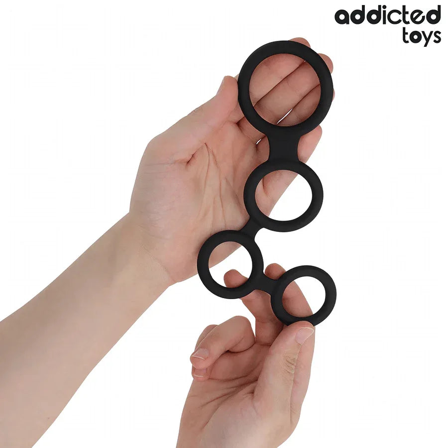 ADDICTED TOYS - PENISRING MIT TEILERN FÜR HODEN - Vanelion Paradise