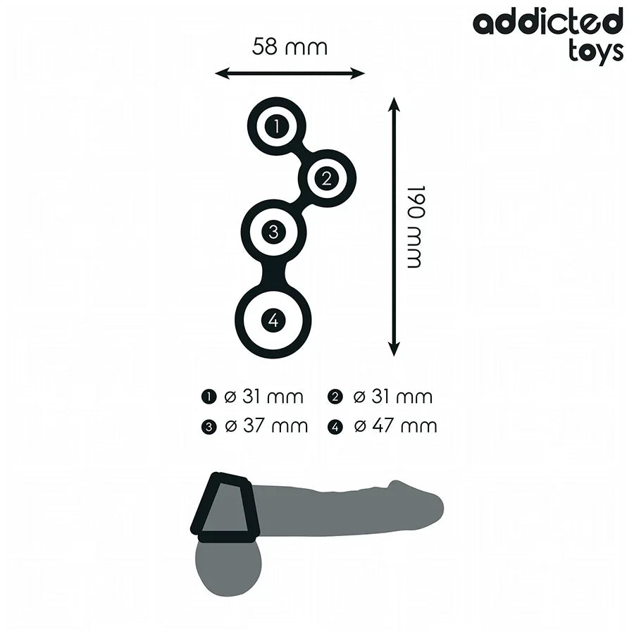 ADDICTED TOYS - PENISRING MIT TEILERN FÜR HODEN - Vanelion Paradise