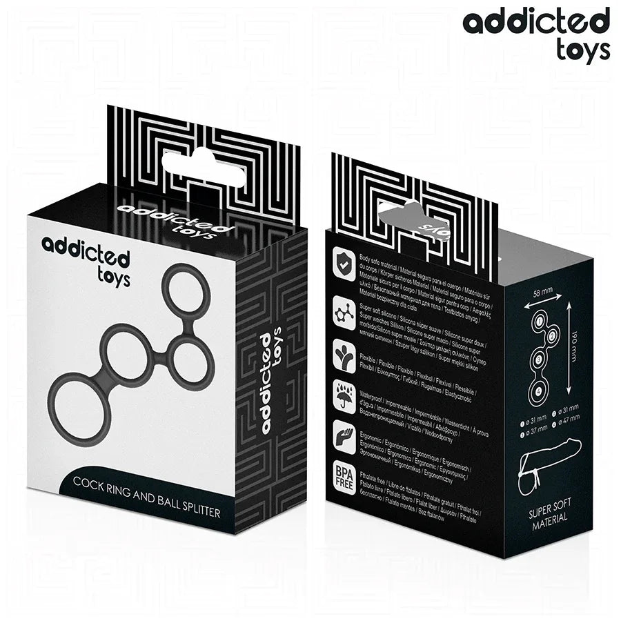ADDICTED TOYS - PENISRING MIT TEILERN FÜR HODEN - Vanelion Paradise