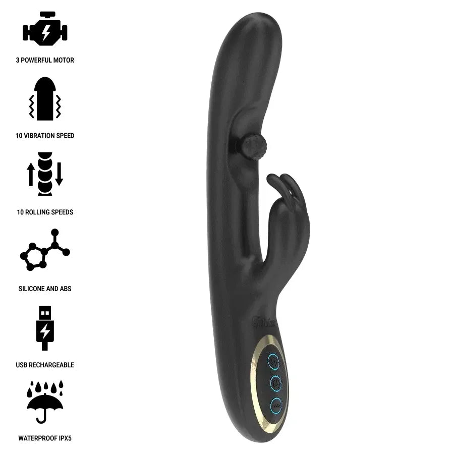 IBIZA - LEISTUNGSSTARKER RABBIT-VIBRATOR MIT MASSAGE-ROLLENPERLE - Vanelion Paradise