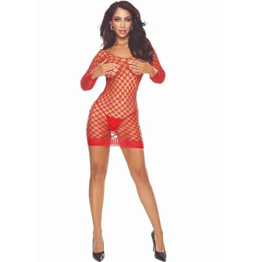 PASSION - BS108 BODYSTOCKING GITTER ROT - Vanelion Paradise
