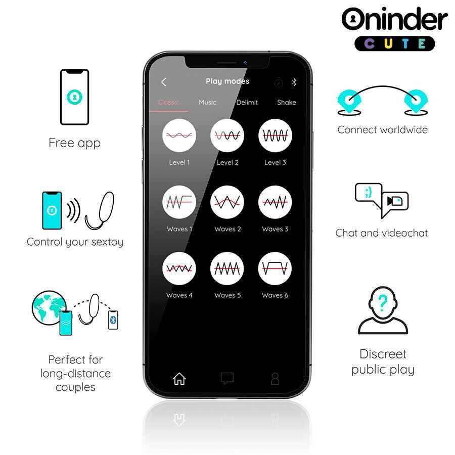 ONINDER CUTE - LOVE PLEASURE VIBRO-ROTIERENDES SILIKON-EDELSTEIN-EI - KOSTENLOSE WELTWEITE APP - Vanelion Paradise