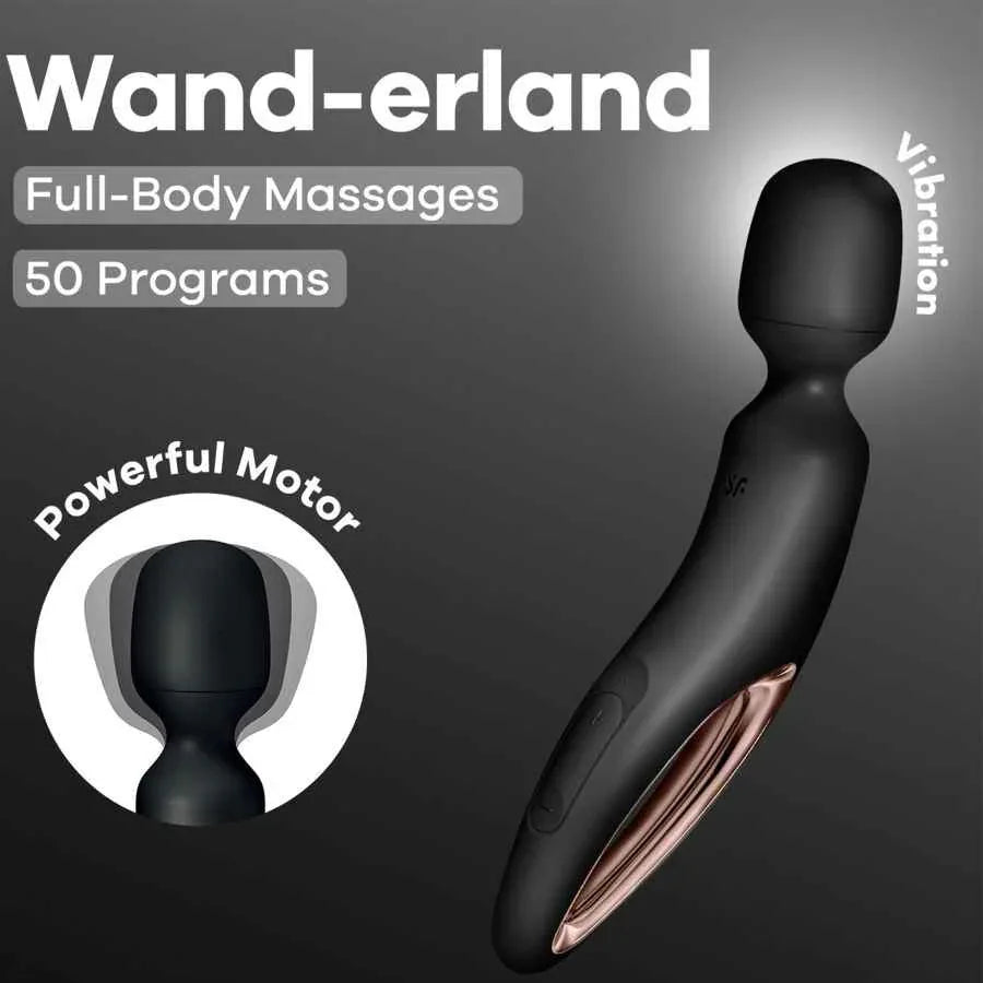 SATISFYER - WAND ERLAND VIBRIERENDES MASSAGER SCHWARZ - Vanelion Paradise