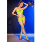 CHILIROSE - CR 4866 NEONGRÜNES TOP- UND SHORTS-SET S/M - Vanelion Paradise